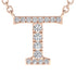 Diamond Gold Initial Necklace - T