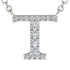 Diamond Gold Initial Necklace - T