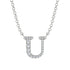 Diamond Gold Initial Necklace - U