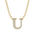Diamond Gold Initial Necklace - U