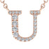 Diamond Gold Initial Necklace - U