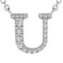 Diamond Gold Initial Necklace - U