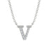 Diamond Gold Initial Necklace - V