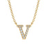 Diamond Gold Initial Necklace - V