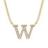 Diamond Gold Initial Necklace - W