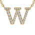 Diamond Gold Initial Necklace - W