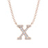 Diamond Gold Initial Necklace - X