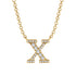 Diamond Gold Initial Necklace - X