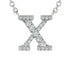 Diamond Gold Initial Necklace - X