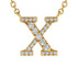 Diamond Gold Initial Necklace - X