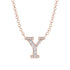 Diamond Gold Initial Necklace - Y