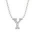 Diamond Gold Initial Necklace - Y