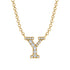 Diamond Gold Initial Necklace - Y