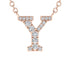 Diamond Gold Initial Necklace - Y