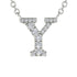 Diamond Gold Initial Necklace - Y