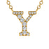 Diamond Gold Initial Necklace - Y