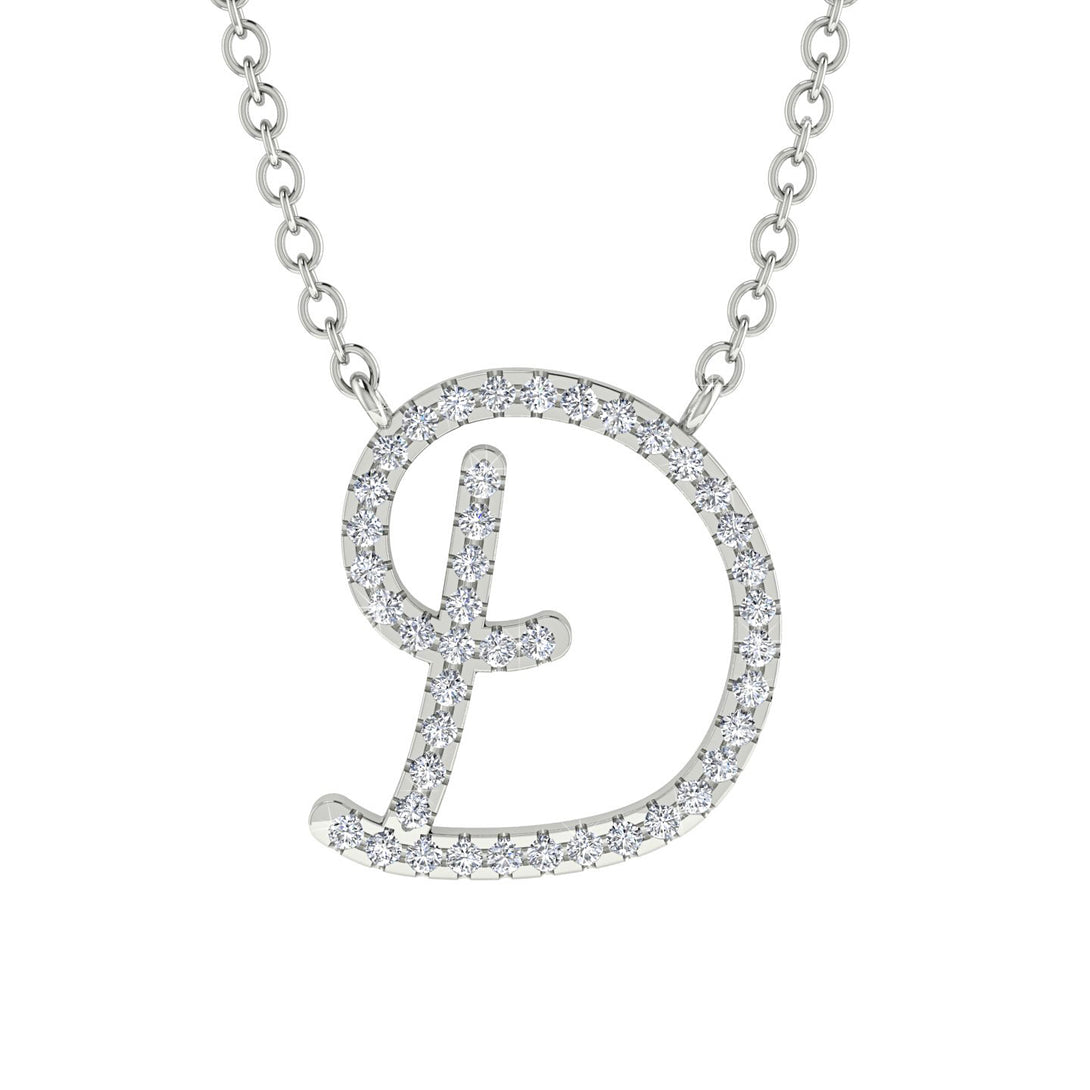 Diamond Gold Letter Necklace - D
