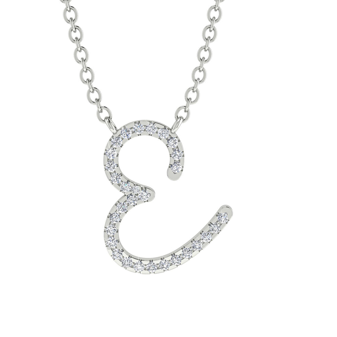 Diamond Gold Letter Necklace - E