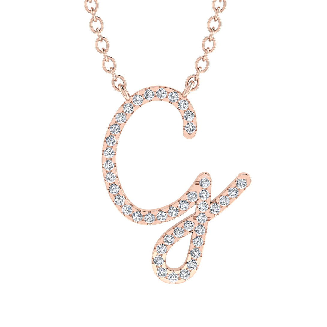 Diamond Gold Letter Necklace - G