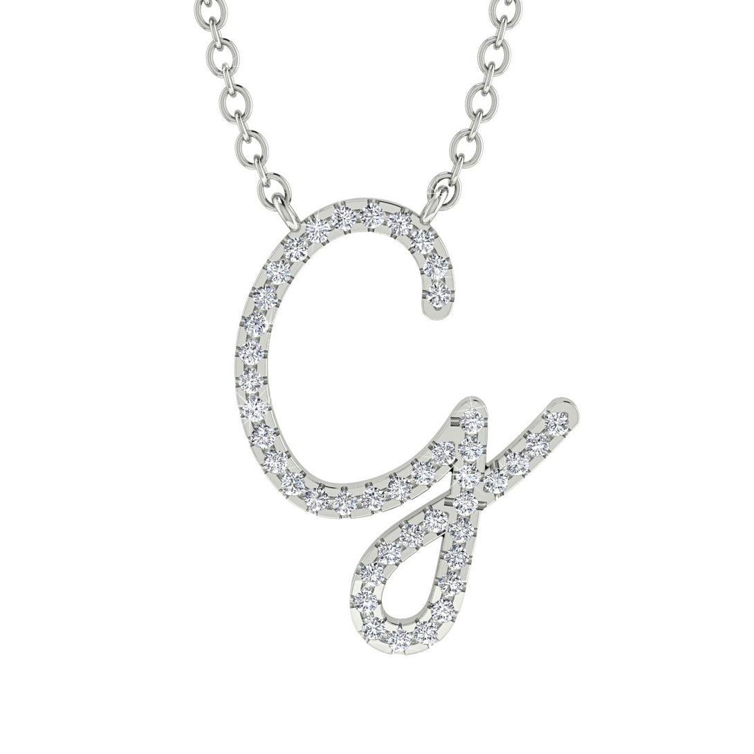 Diamond Gold Letter Necklace - G