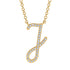 Diamond Gold Letter Necklace - J
