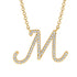 Diamond Gold Letter Necklace - M