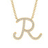 Diamond Gold Letter Necklace - R