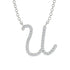 Diamond Gold Letter Necklace - U