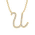 Diamond Gold Letter Necklace - U