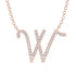 Diamond Gold Letter Necklace - W