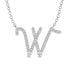 Diamond Gold Letter Necklace - W