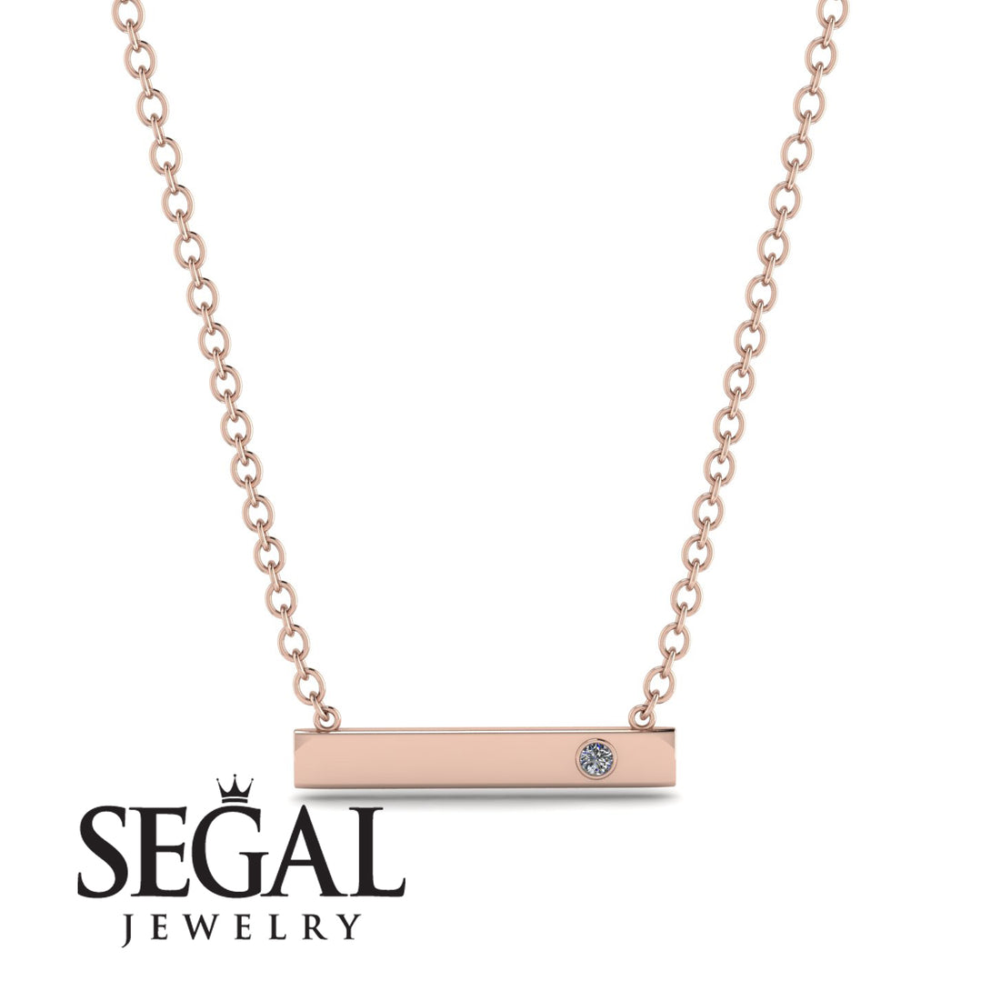 Diamond Gold Necklace Bar - Crystal No. 2