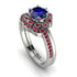 0.8 Carat Sapphire Halo Bridal Set - Pamela No. 60
