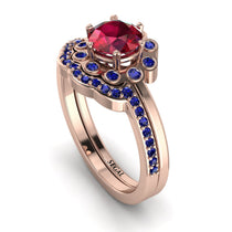 0.8 Carat Ruby Halo Bridal Set - Pamela No. 71 image 1