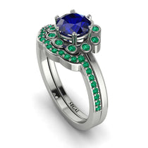 0.8 Carat Sapphire Halo Bridal Set - Pamela No. 30 image 1