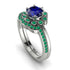 0.8 Carat Sapphire Halo Bridal Set - Pamela No. 30 image 1