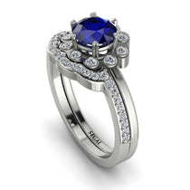 0.8 Carat Sapphire Halo Bridal Set - Pamela No. 15 image 1