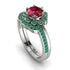 0.8 Carat Ruby Halo Bridal Set - Pamela No. 27