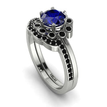 0.8 Carat Sapphire Halo Bridal Set - Pamela No. 45 image 1