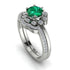 0.8 Carat Emerald Halo Bridal Set - Pamela No. 6