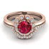 0.8 Carat Ruby Halo Bridal Set - Pamela No. 11 image 2