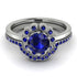 0.8 Carat Sapphire Halo Bridal Set - Pamela No. 75