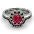 0.8 Carat Ruby Halo Bridal Set - Pamela No. 42
