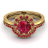 0.8 Carat Ruby Halo Bridal Set - Pamela No. 55
