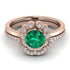 0.8 Carat Emerald Halo Bridal Set - Pamela No. 5