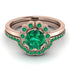 0.8 Carat Emerald Halo Bridal Set - Pamela No. 20