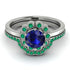 0.8 Carat Sapphire Halo Bridal Set - Pamela No. 30