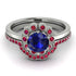 0.8 Carat Sapphire Halo Bridal Set - Pamela No. 60