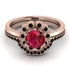 0.8 Carat Ruby Halo Bridal Set - Pamela No. 41