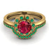 0.8 Carat Ruby Halo Bridal Set - Pamela No. 25